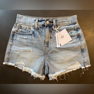 Pistola Faded Blue Frayed Jean Shorts
